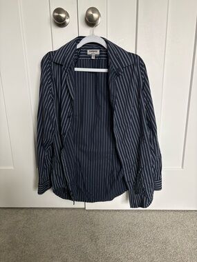 Express Navy Pinstripe Lightweight Jacket